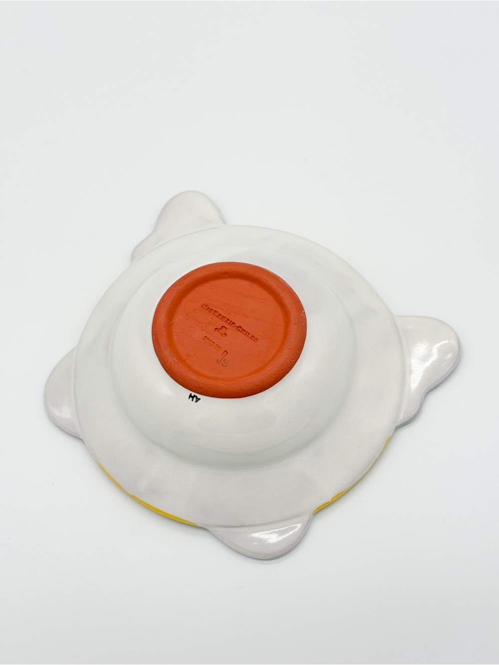 Vintage MacKenzie Childs Butterfly 7.5" Bowl Retired 2003 Yellow Green Check - Picture 10 of 13